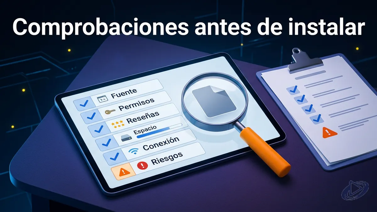 Lista de comprobaciones antes de instalar un APK, guía de Playtech Chile
