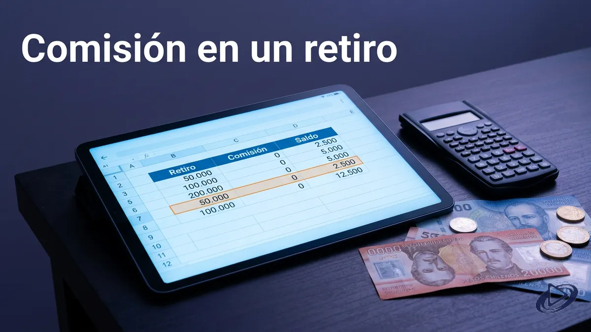 Cálculo de la comisión de un retiro de $50.000 con billetes en CLP, guía de Playtech