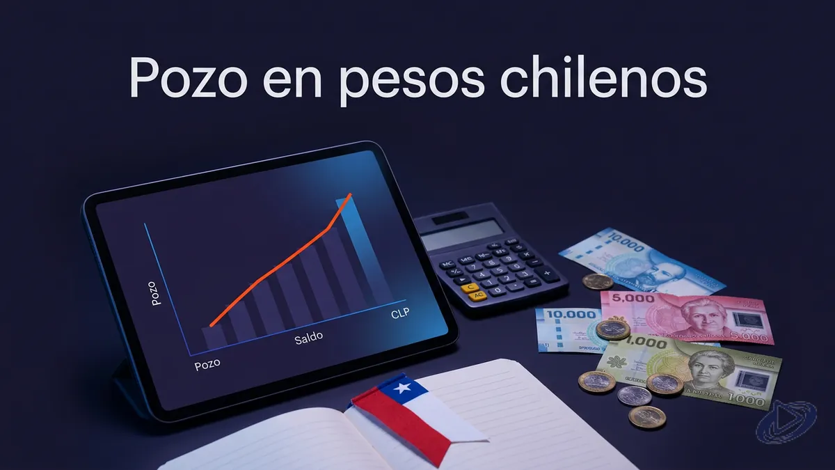 Calculadora y billetes en pesos chilenos para convertir el pozo de un jackpot de Playtech