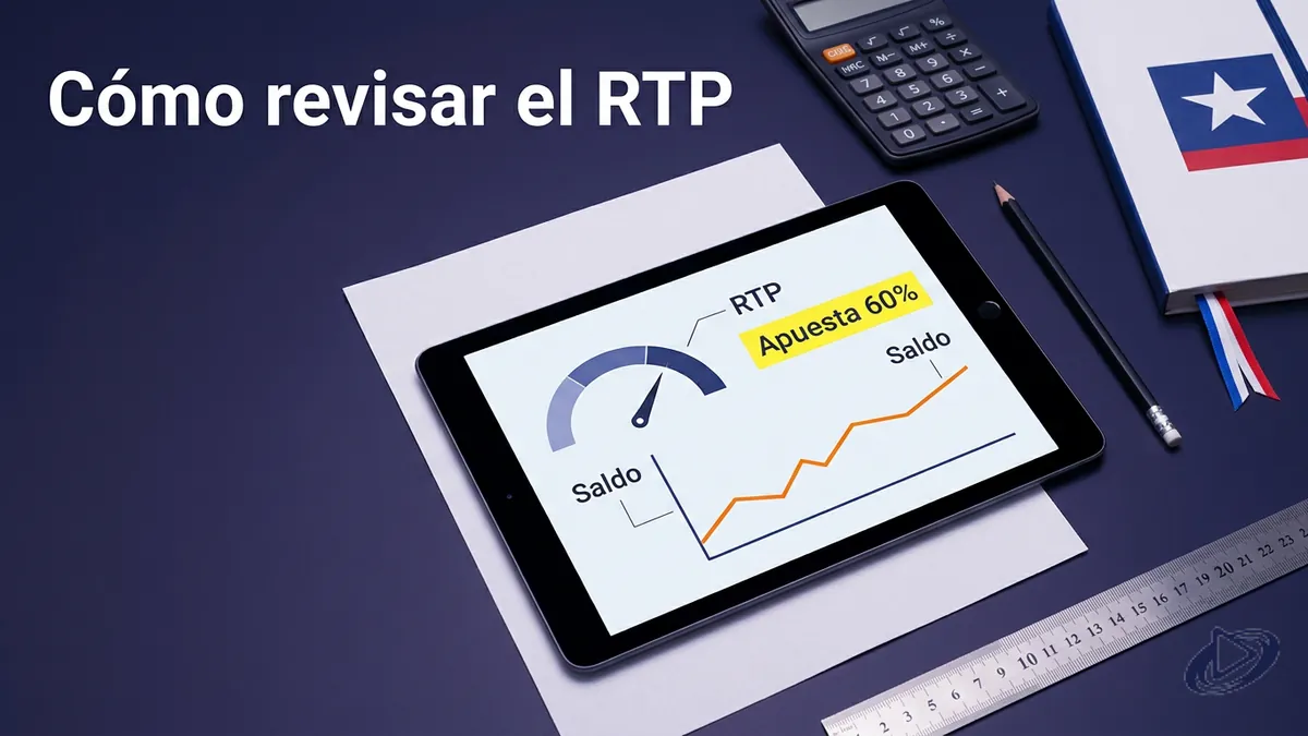 Cálculo del RTP teórico de una tragamonedas en tablet y cuaderno, guía de Playtech Chile