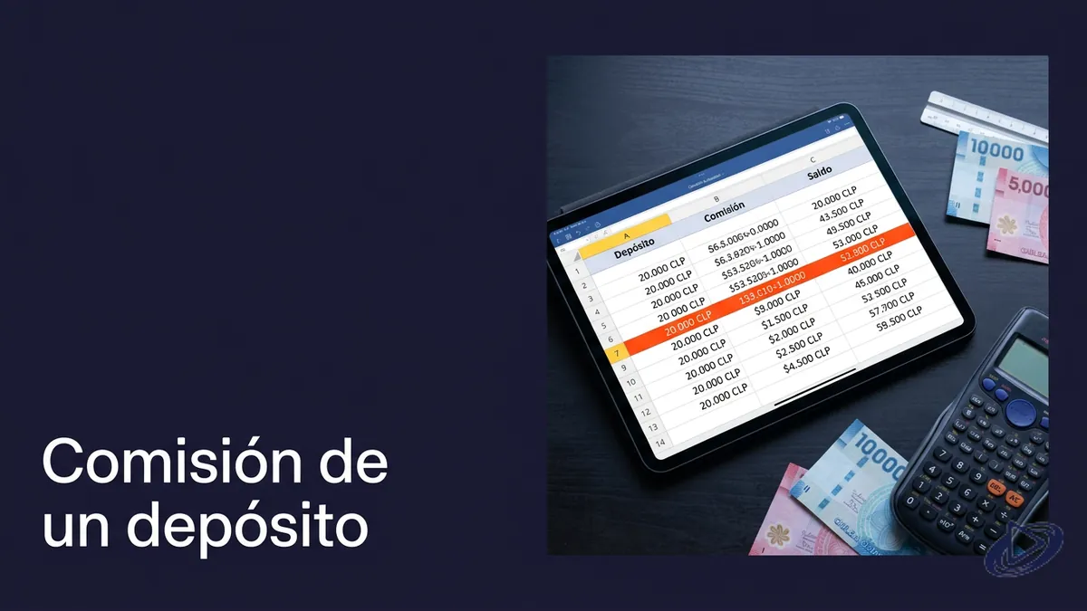 Tabla de cálculo de comisión de un depósito de $20.000 en un casino con juegos Playtech